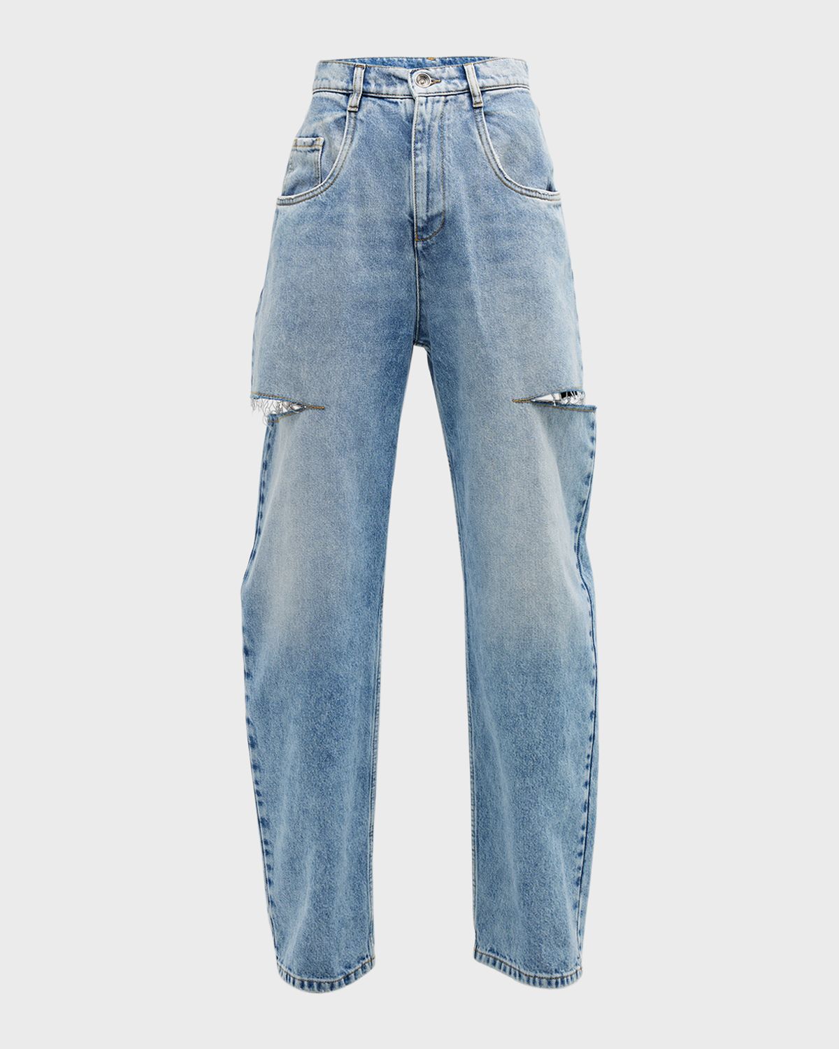 Maison Margiela Slash-Sides Wide-Leg Denim Pants