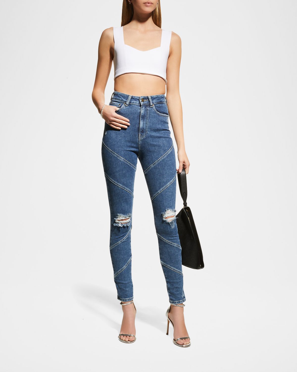 A.L.C. Jordana Seamed Cropped Bra Top