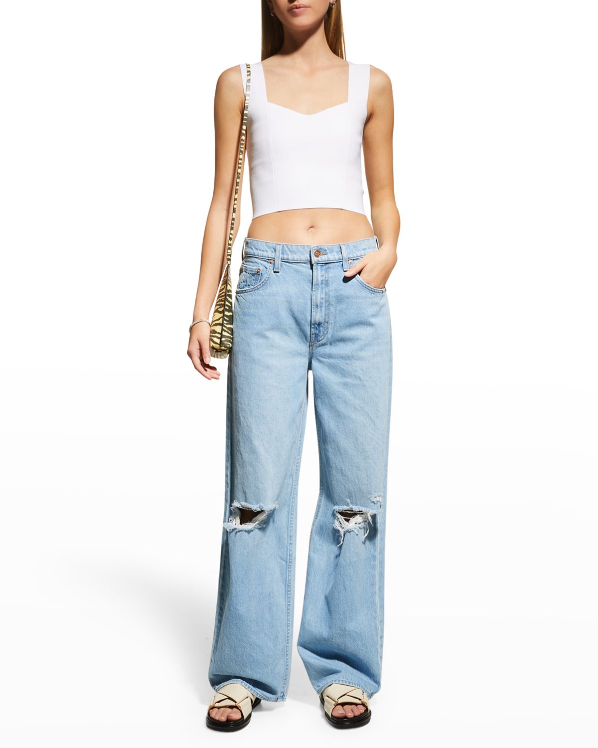 A.L.C. Jordana Seamed Cropped Tank Top