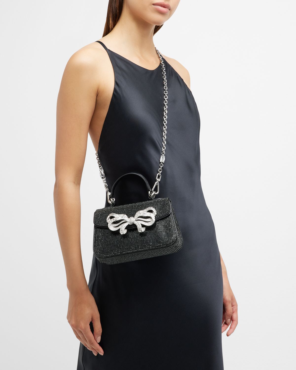 Judith Leiber Couture Bow Crystal Top-Handle Bag