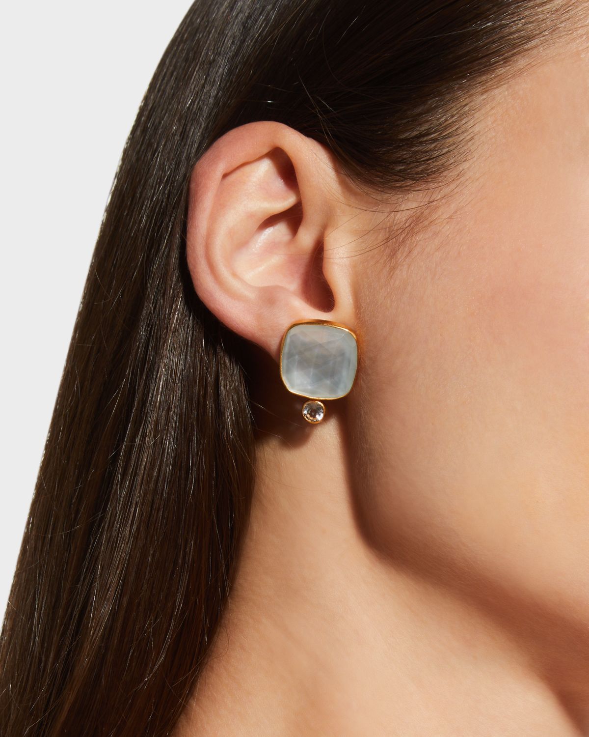 Dina Mackney White Doublet Large Stud Earrings