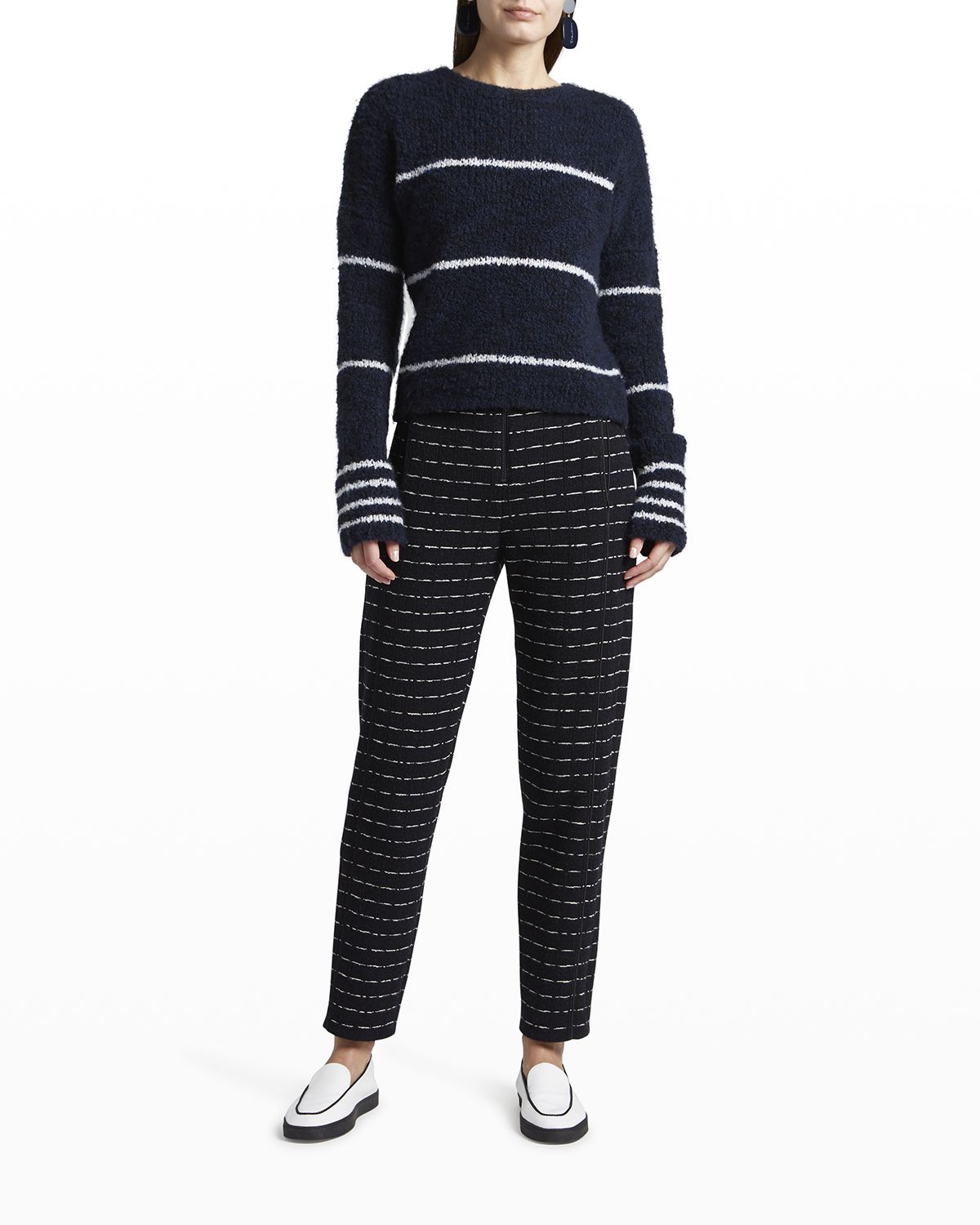 Giorgio Armani Straight-Leg Ankle Jersey Jacquard Pants