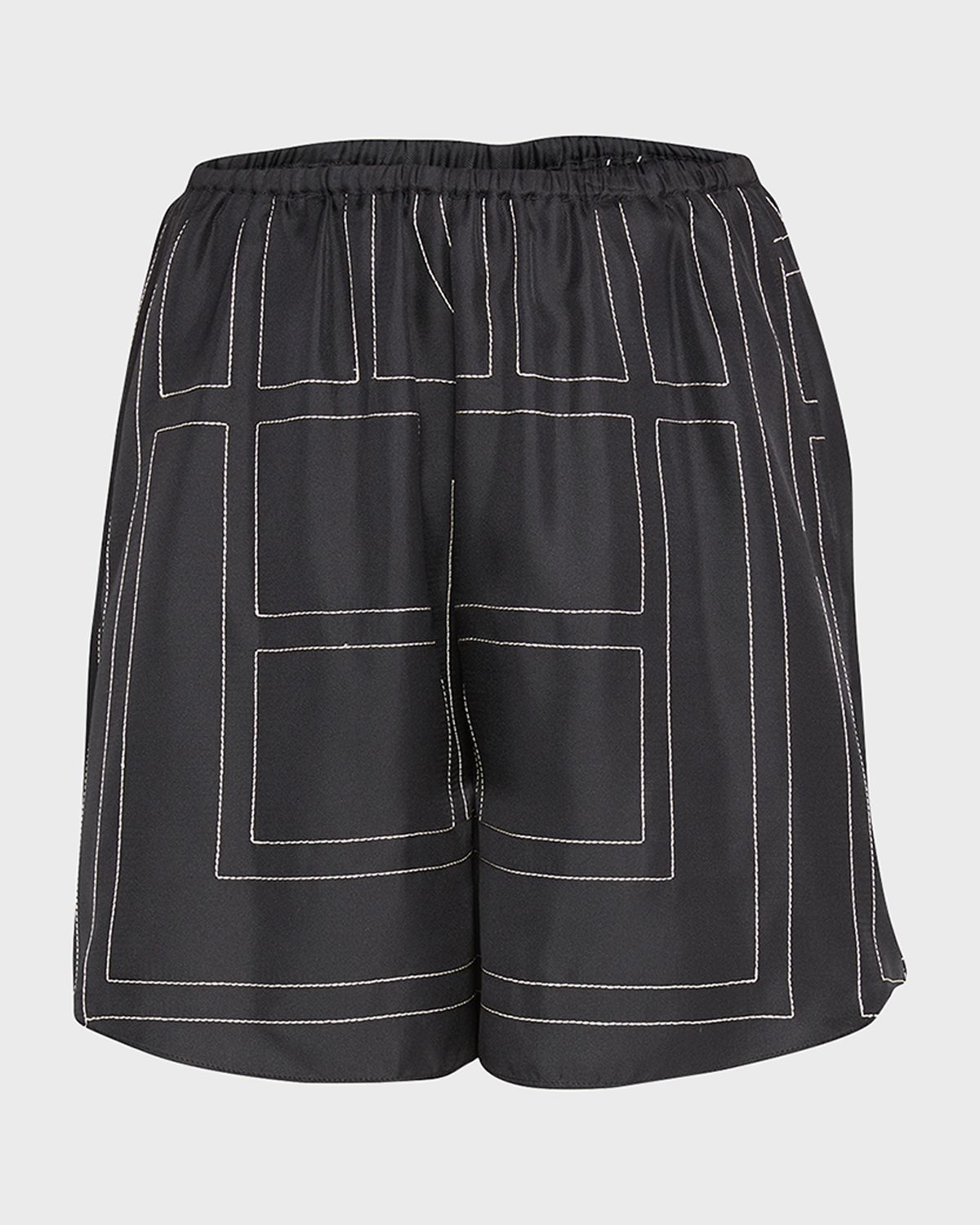 Toteme Monogram Silk Twill PJ Shorts | Thumbnail 2