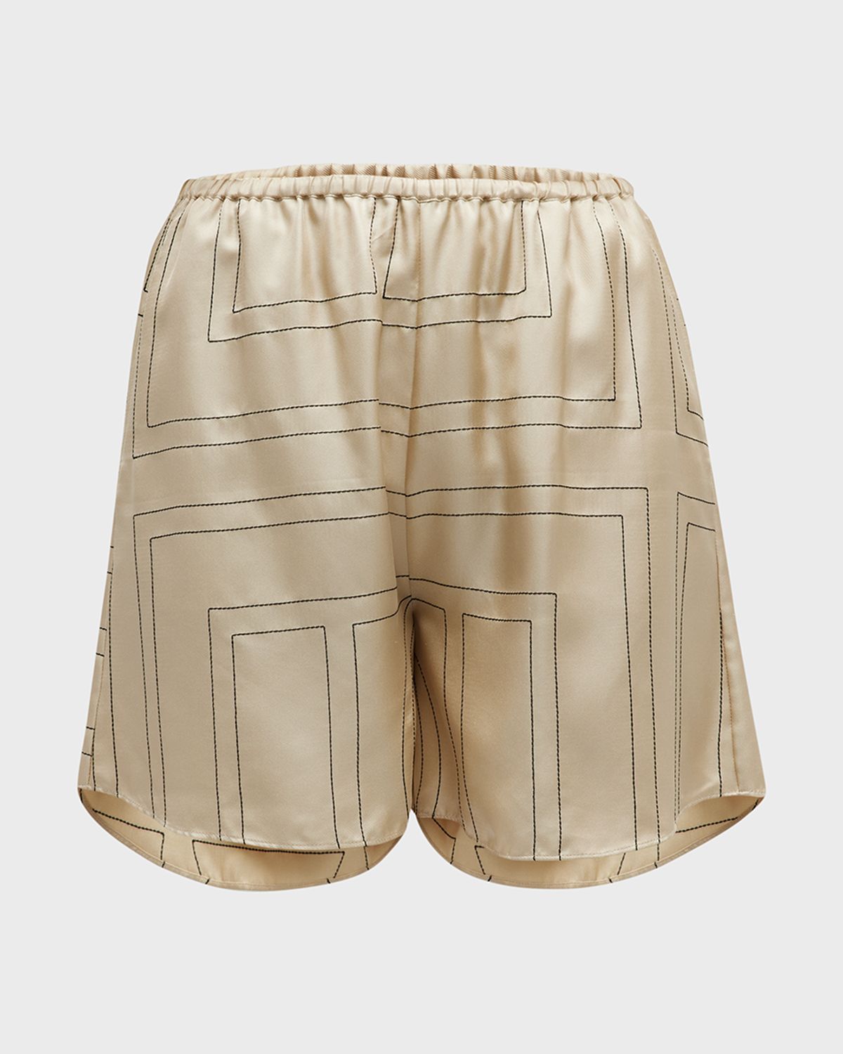 Toteme Monogram Silk Twill PJ Shorts