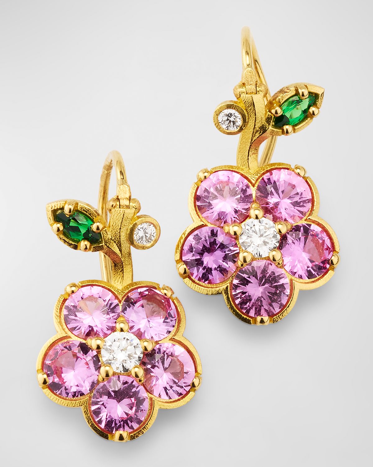 Paul Morelli 18k Gold Wild Child Pink Sapphire Drop Earrings