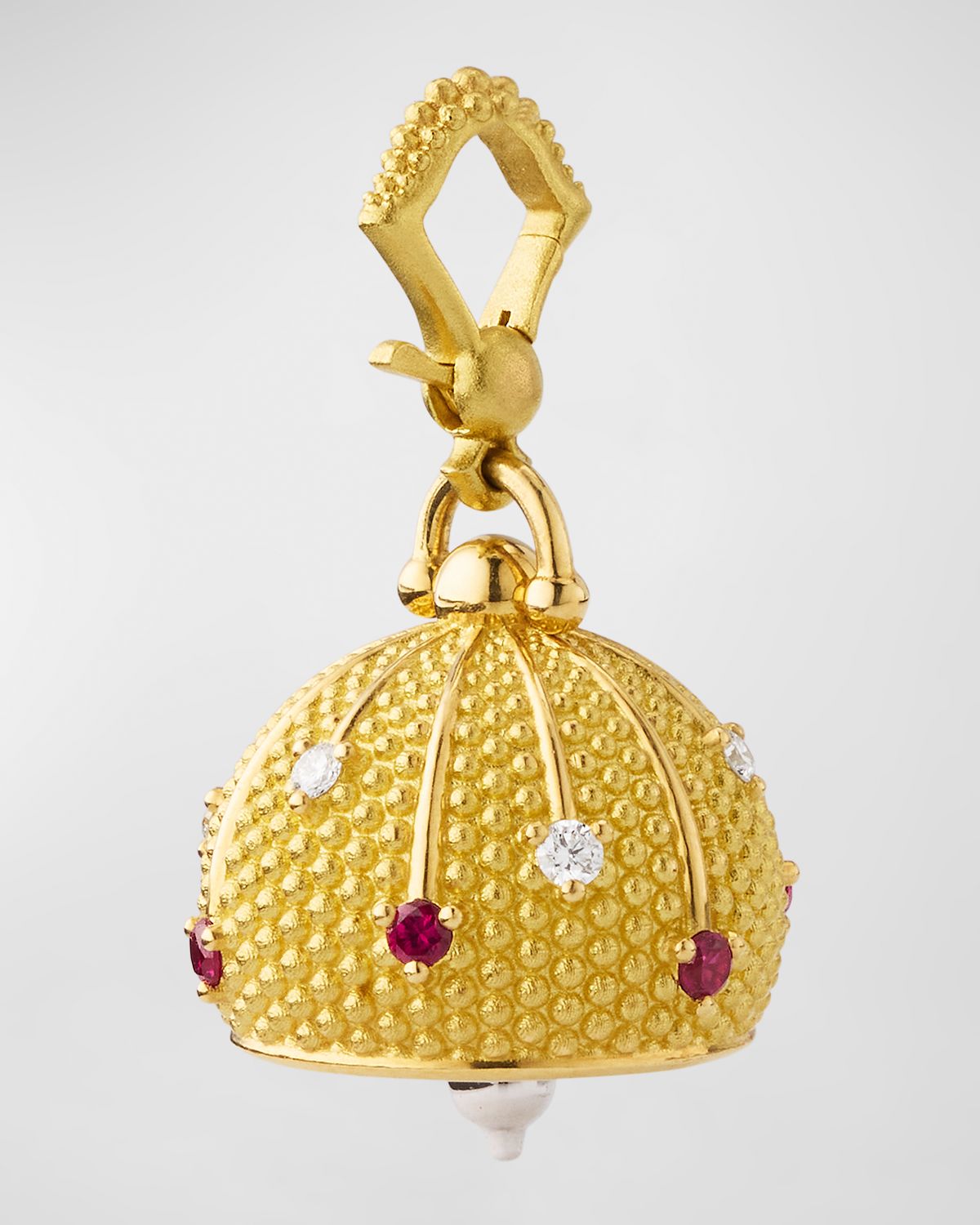 Paul Morelli Yellow Gold Sequence Bell with Diamonds and Rubies