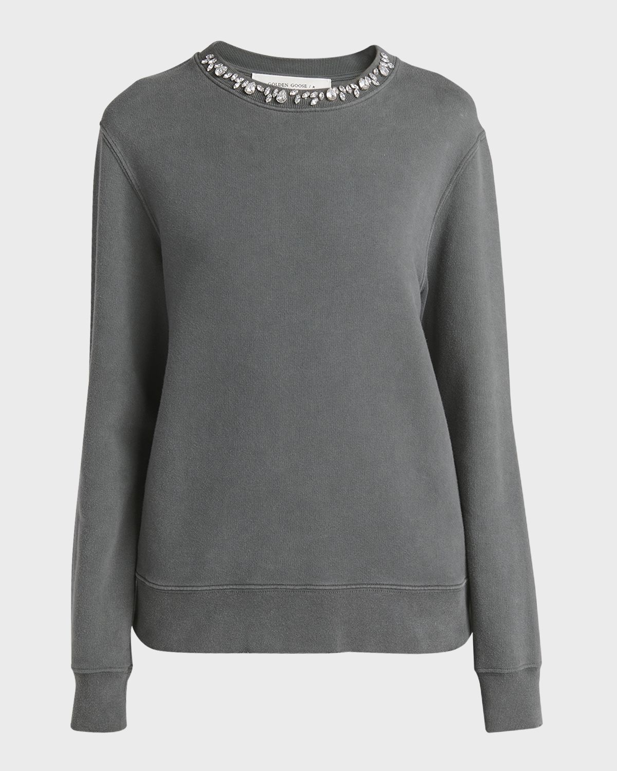 Golden Goose Distressed Crystal-Embellished Crewneck Sweatshirt