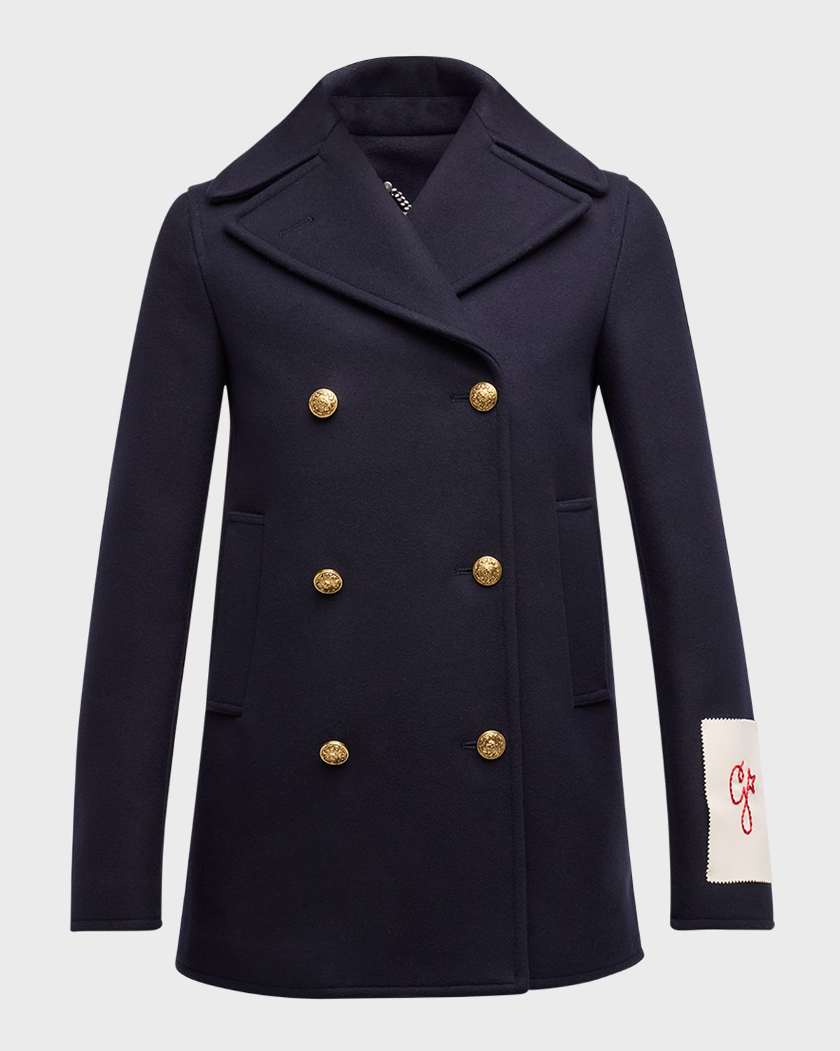 Golden Goose Wool Double-Breasted Button Peacoat