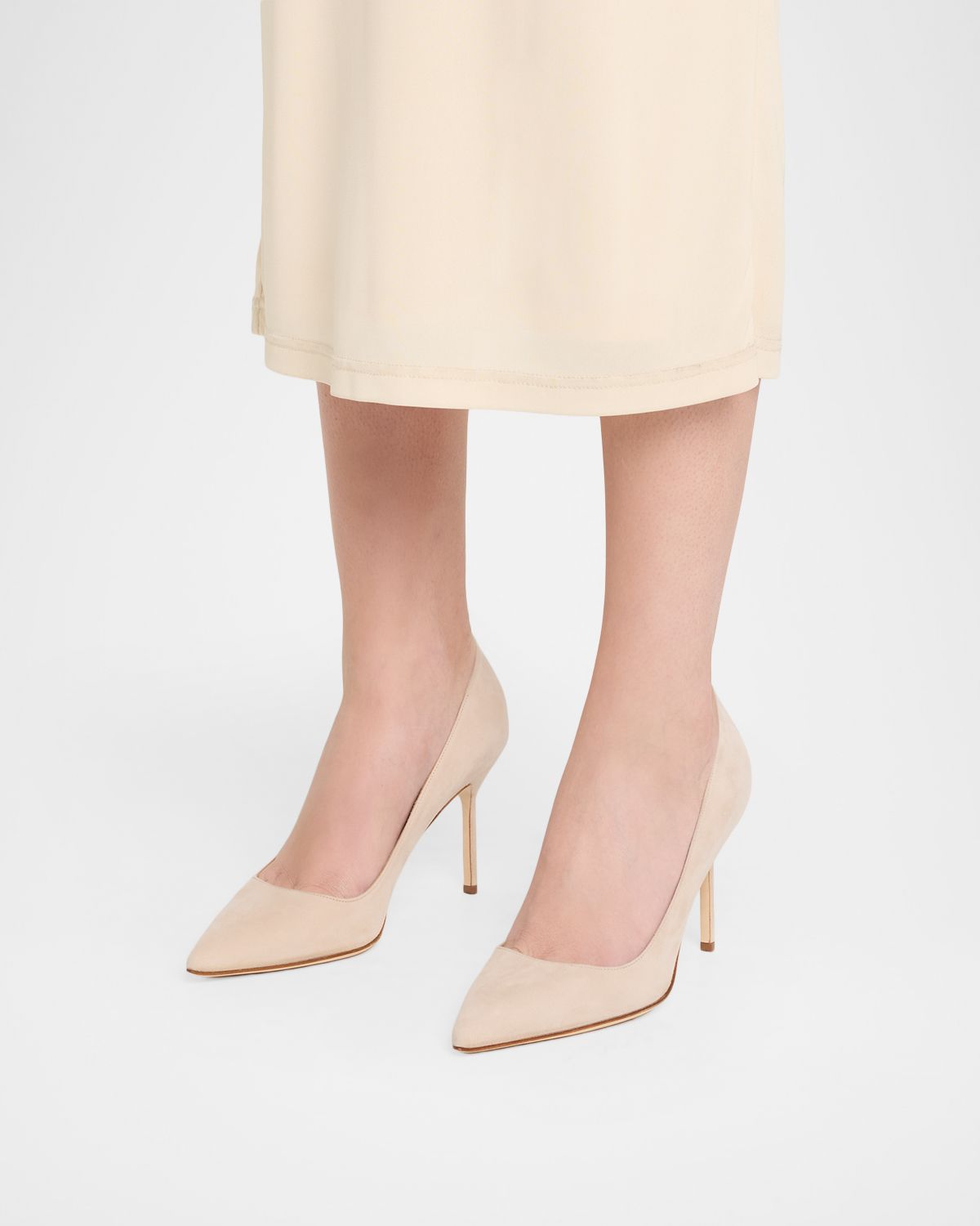 Manolo Blahnik 90mm BB Suede Pointed-Toe Pumps