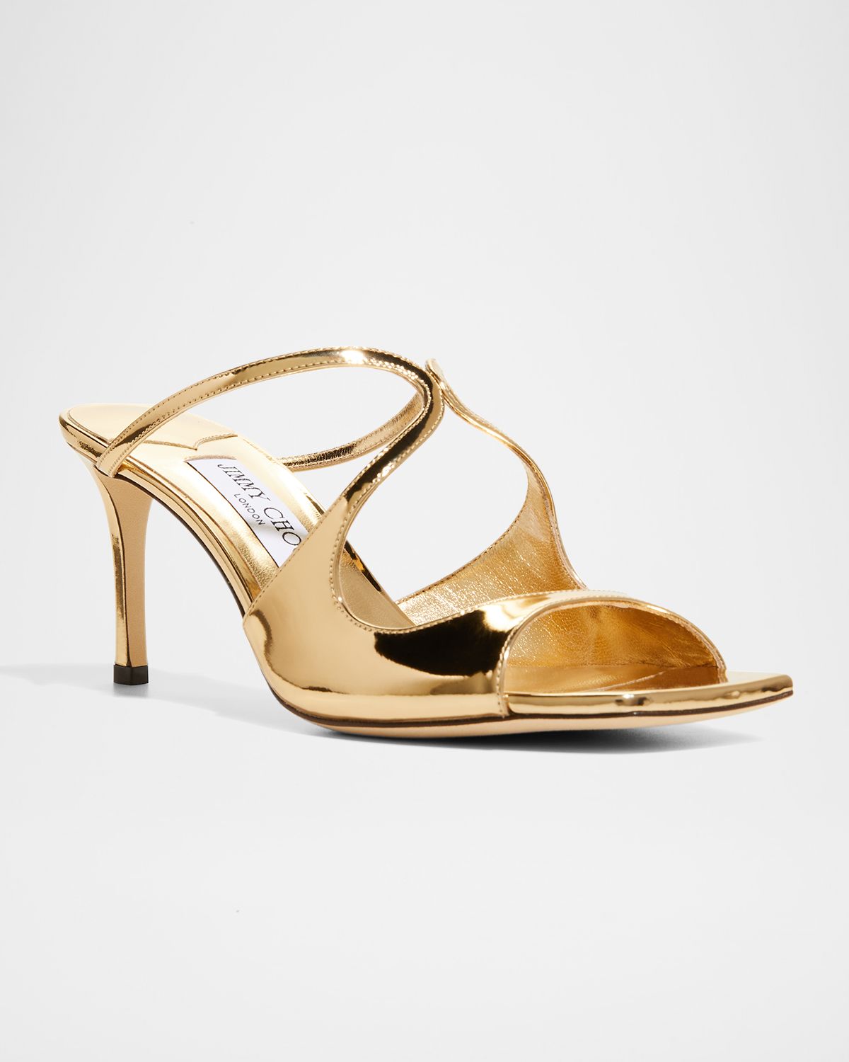 Jimmy Choo Anise Metallic Leather Slide Sandals