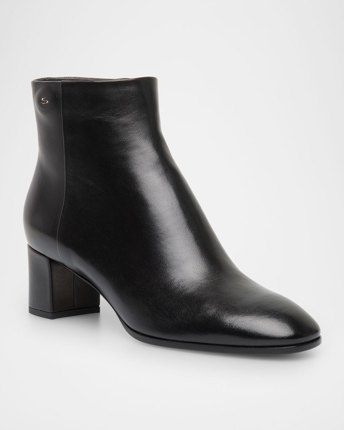 Santoni Halfrida Napa Zip Ankle Booties