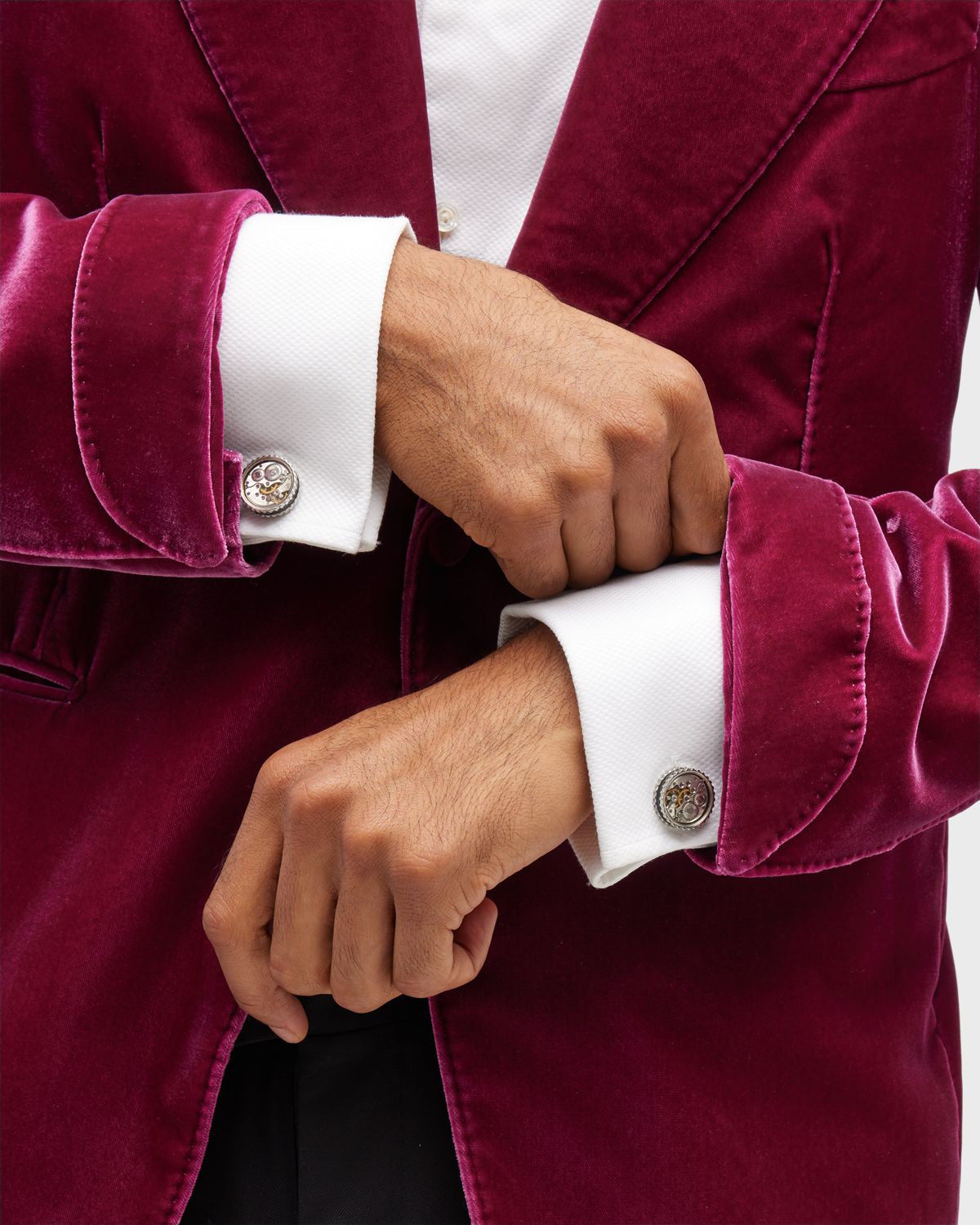 Tateossian Men 's Round Skeleton Gear Cufflinks