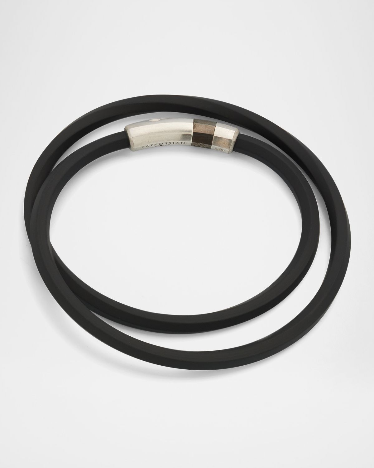 Tateossian Men 's Double-Wrap Rubber Bracelet