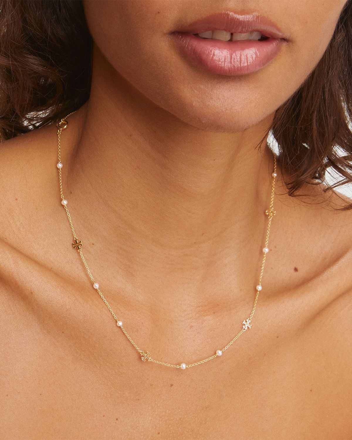 Tory Burch Delicate Moondance Pearl Necklace