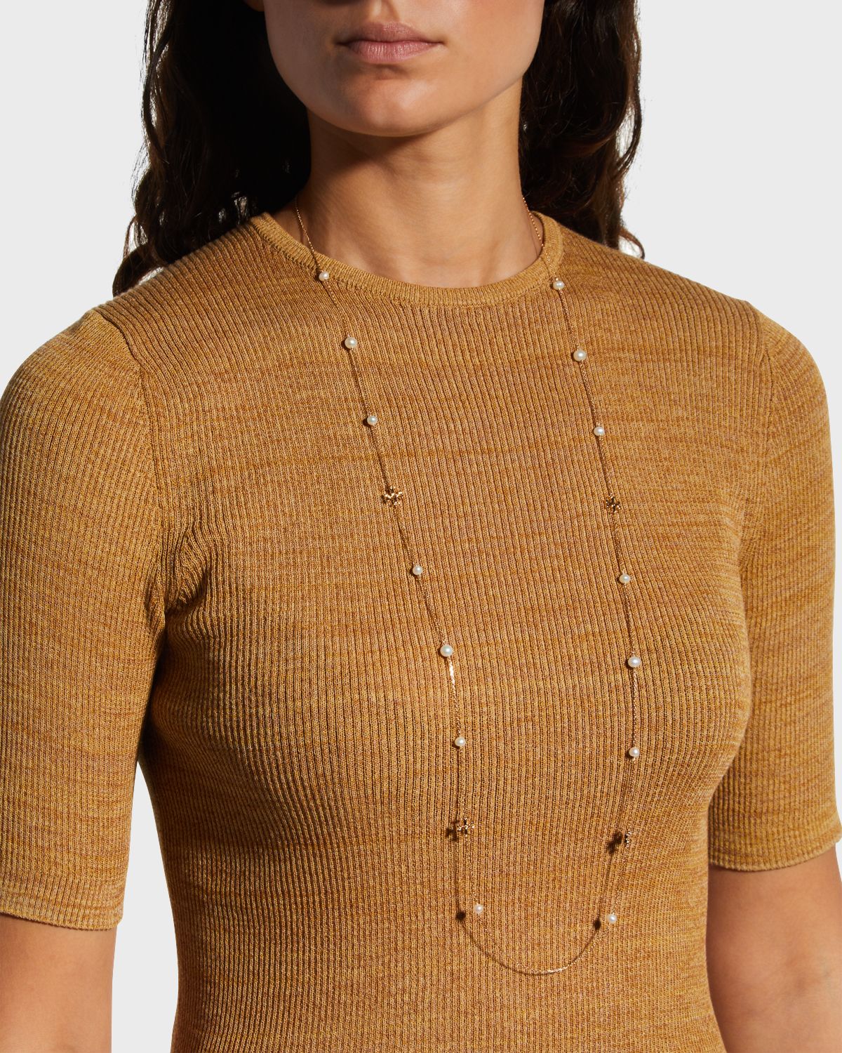 Tory Burch Kira Pearl Delicate Long Necklace