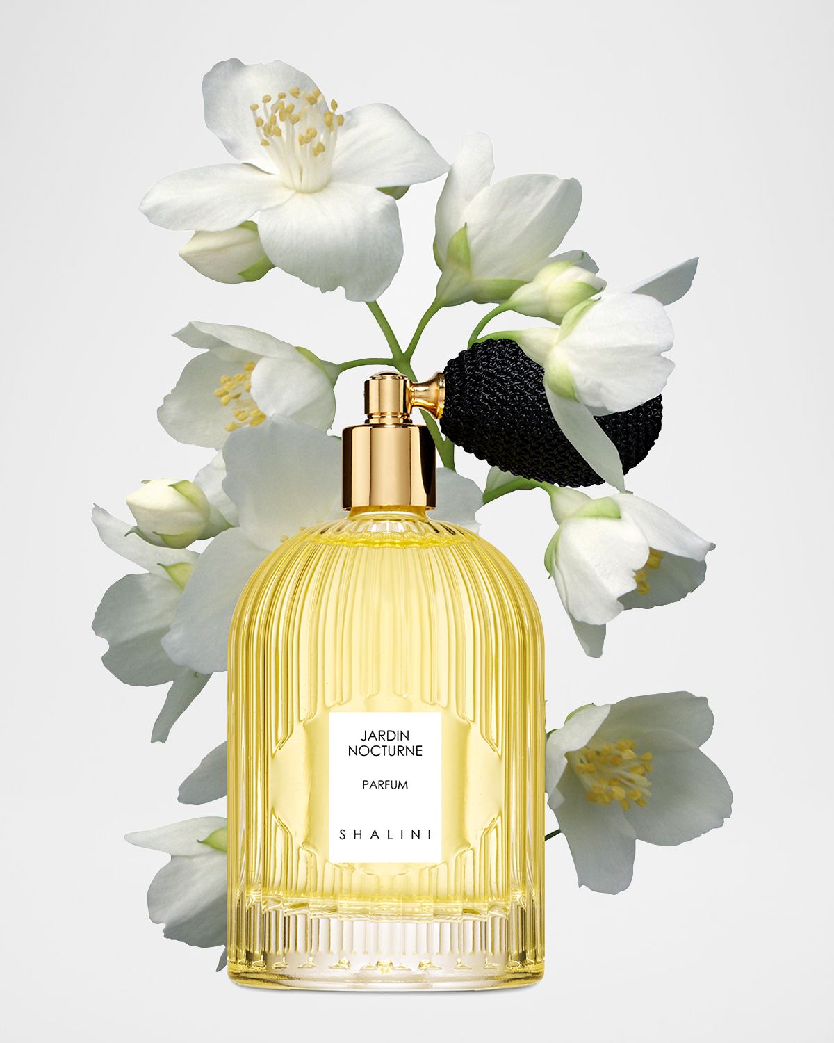 Shalini Parfum Jardin Nocturne Parfum in Byzantine Glass Flacon w/ Black Bulb Atomizer, 3.4 oz.