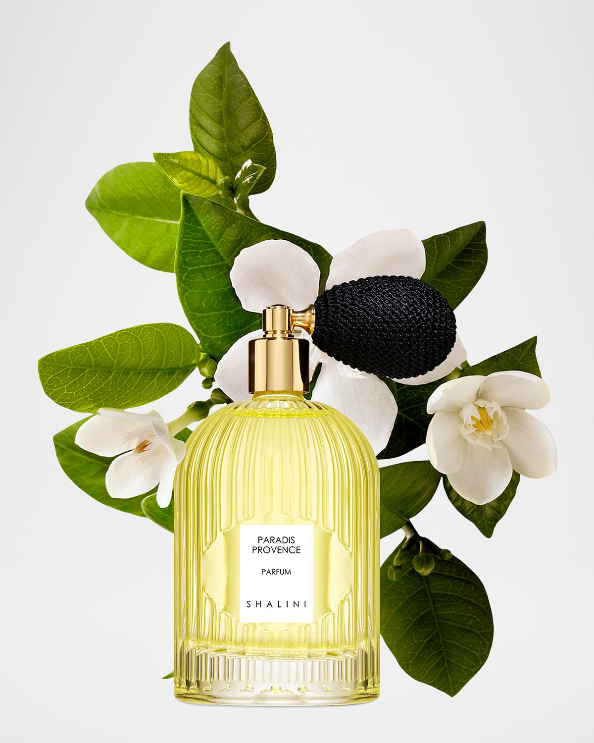 Shalini Parfum Paradis Provence Parfum in Byzantine Glass Flacon w/ Black Bulb Atomizer, 3.4 oz.