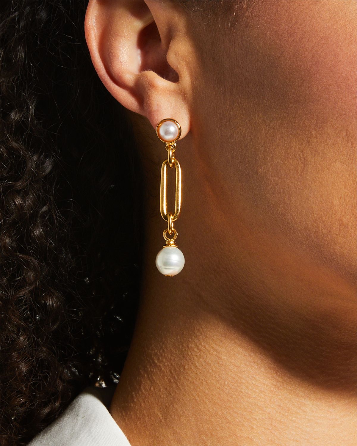 Ben-Amun Pearly Post and Dangle Earrings
