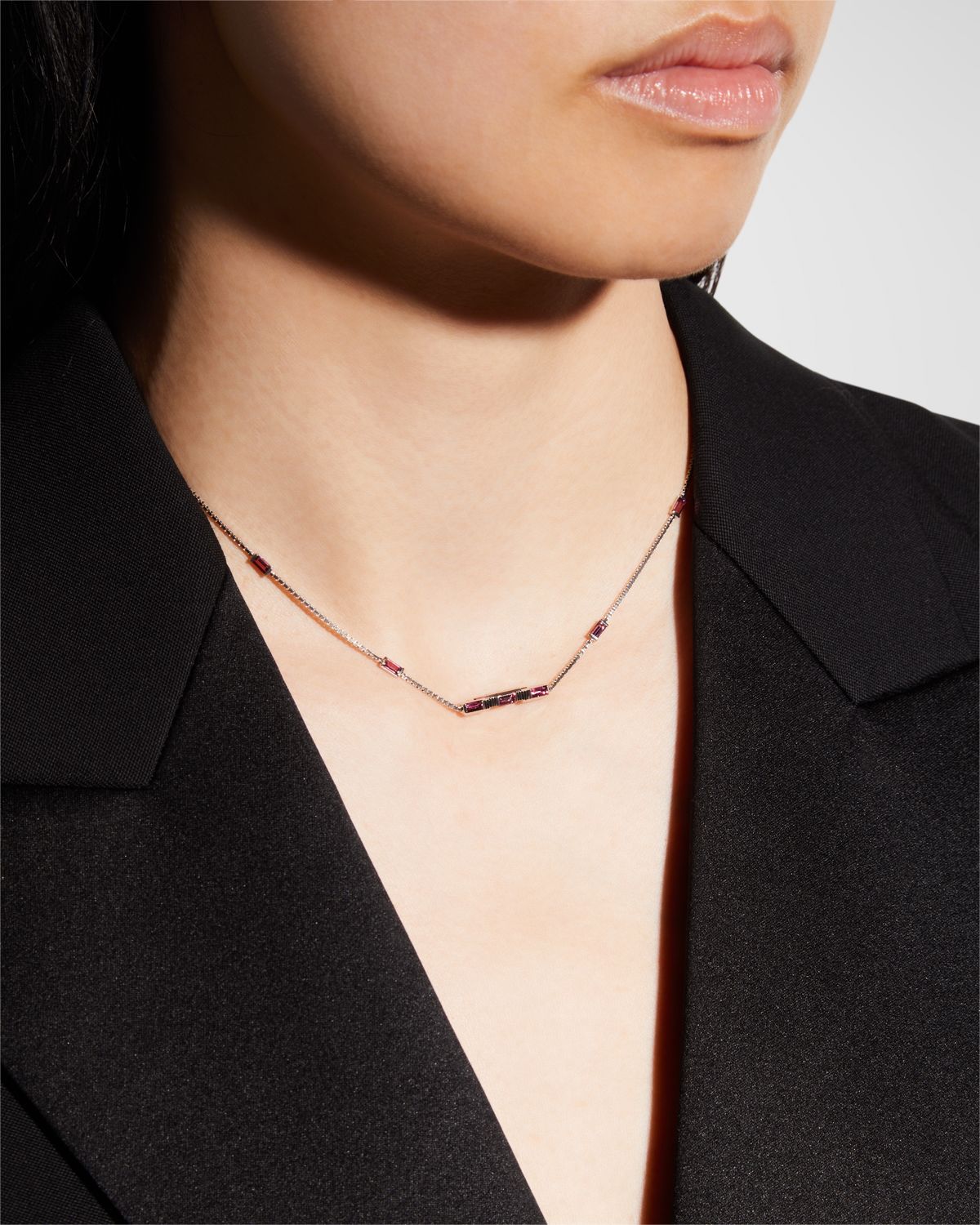Gucci Link To Love Baguette Rubellite Necklace