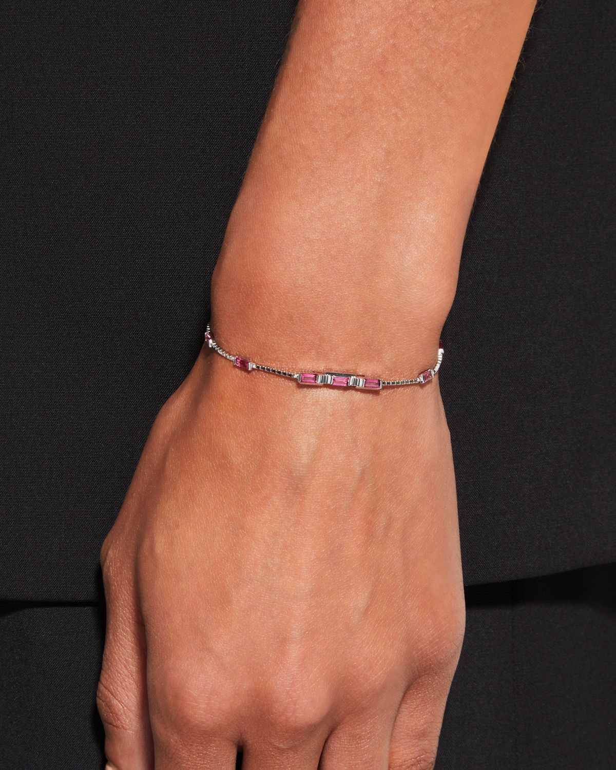 Gucci Link To Love Baguette Rubellite Charm Bracelet