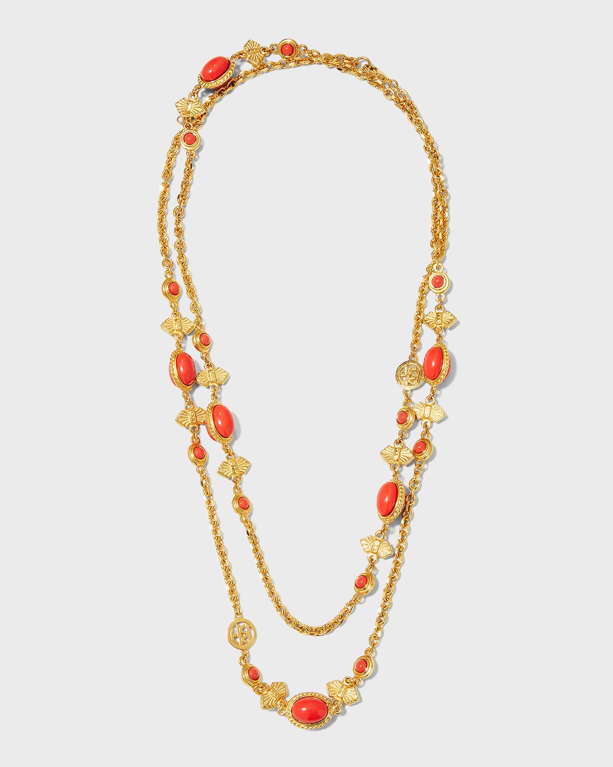 Ben-Amun Long Gold and Stone Necklace