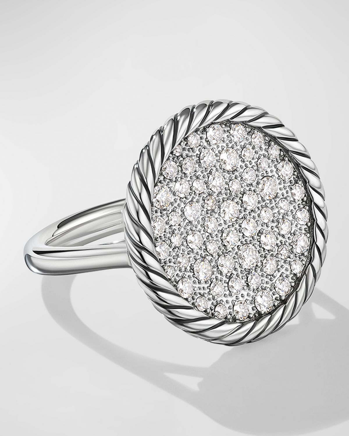 David Yurman Elements Ring with Diamonds in Silver, 21.2mm
