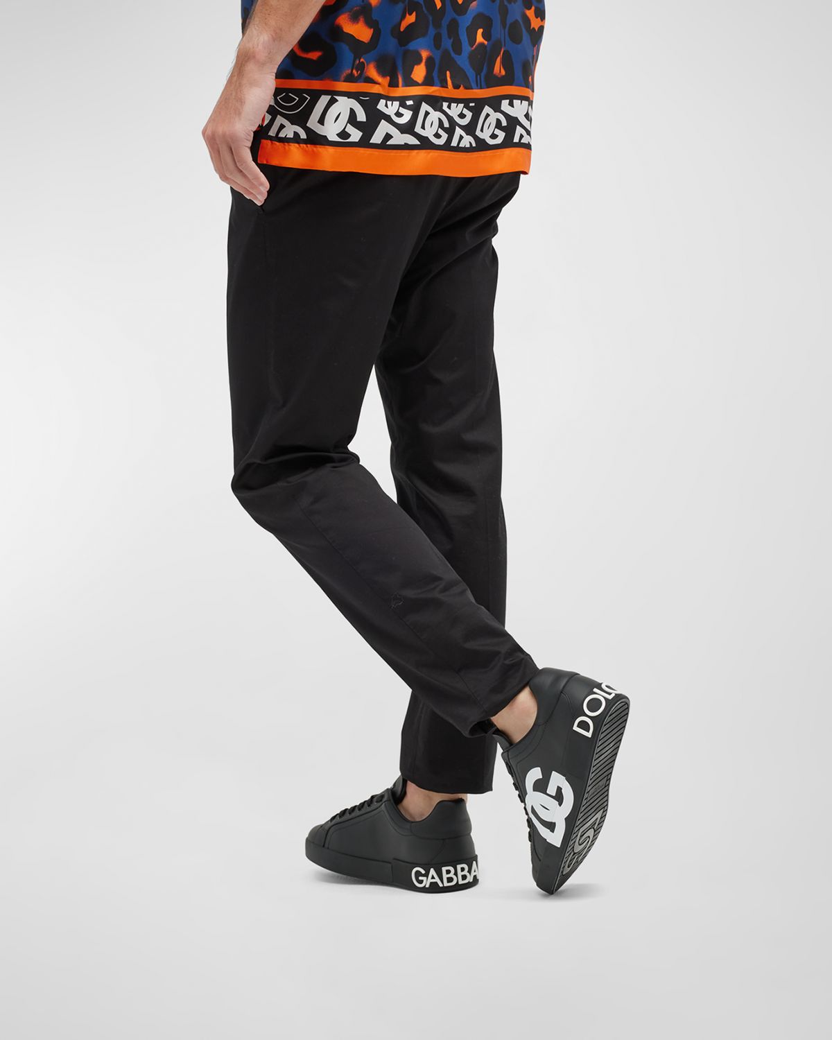 Dolce & Gabbana Men 's Portofino Leather Low-Top Sneakers