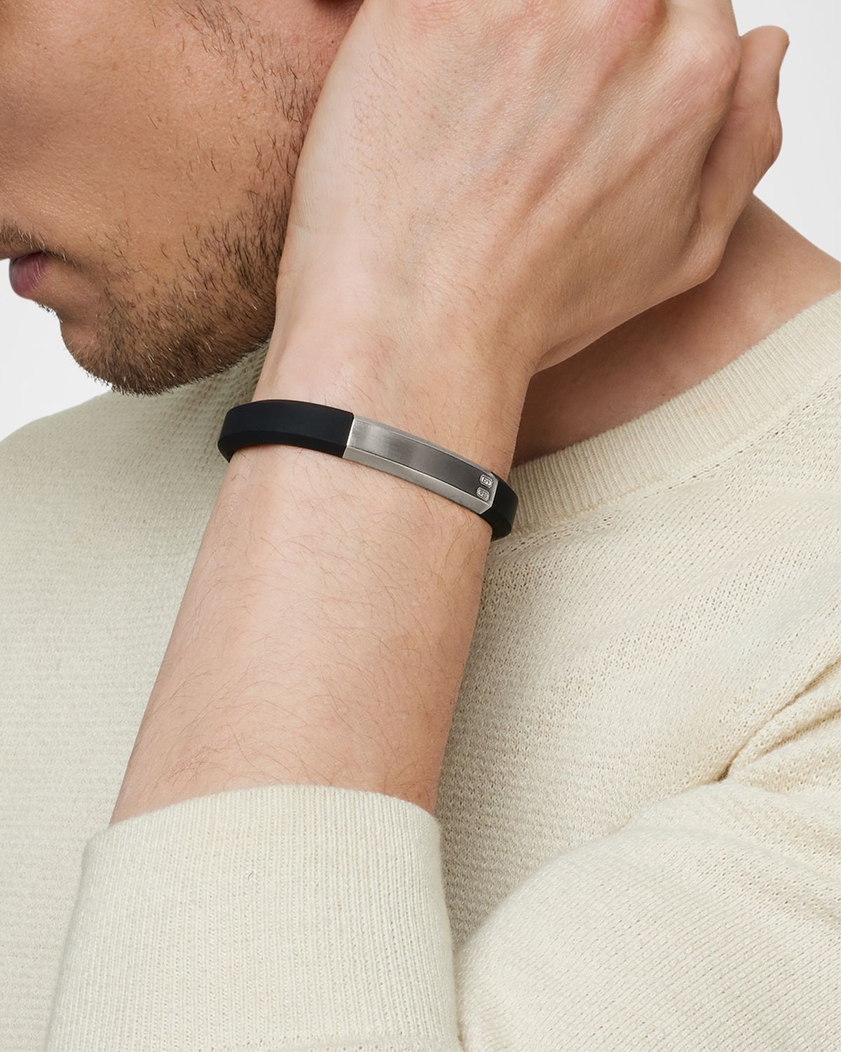 David Yurman Men 's Streamline ID Rubber Bracelet