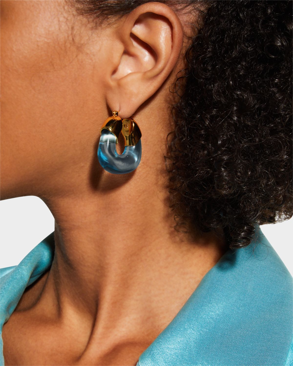 Lizzie Fortunato Organic Hoop Earrings in Turquoise