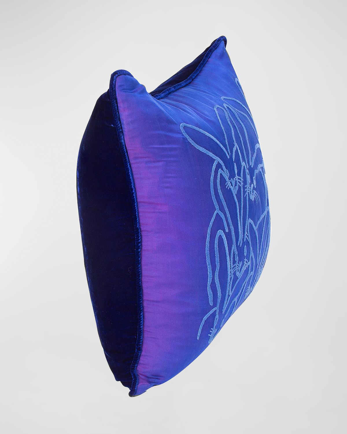 Hunt Slonem Embroidered Silk & Velvet Bunny Pillow, 22"