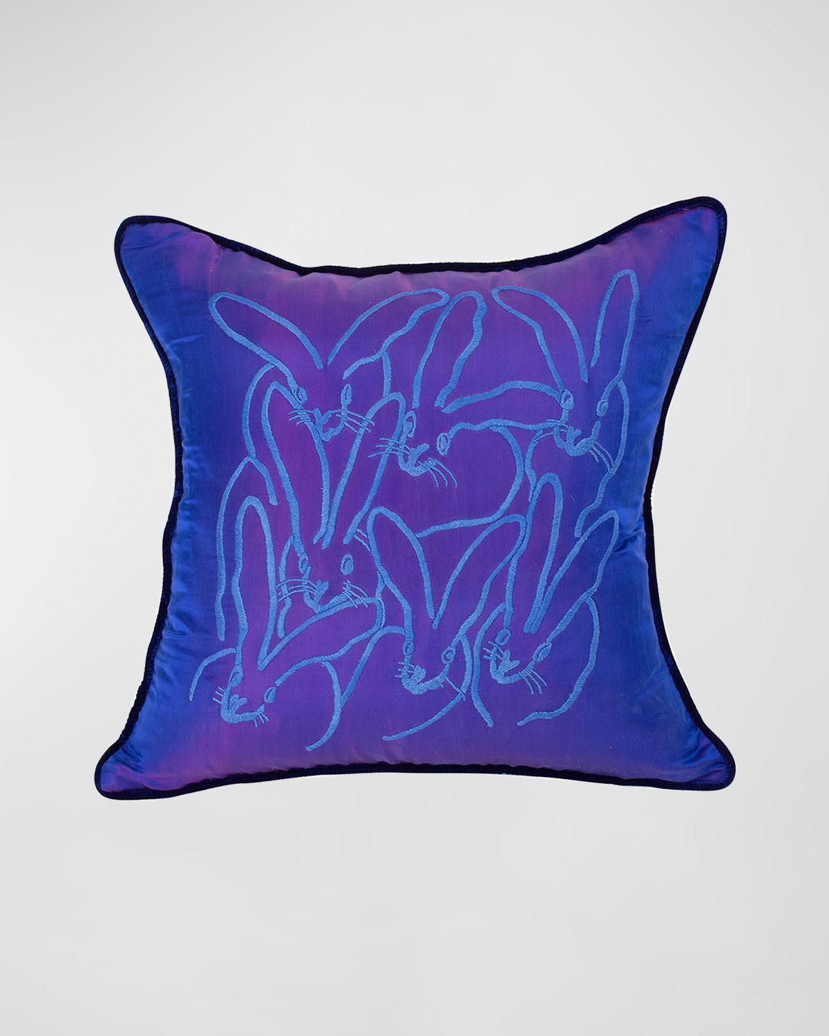 Hunt Slonem Embroidered Silk & Velvet Bunny Pillow, 22" | Thumbnail 3