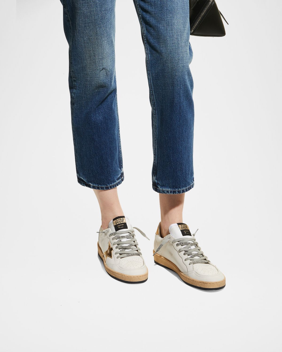 Golden Goose Ball Star Mixed Leather Low-Top Sneakers