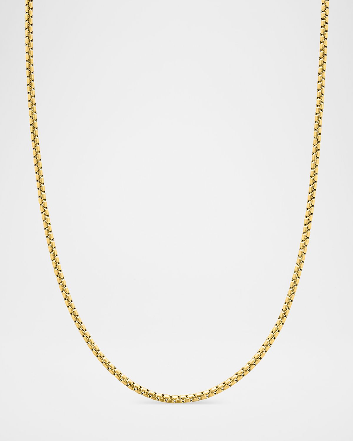 David Yurman Men 's Box Chain Necklace in Brushed 18K Gold, 2.7mm