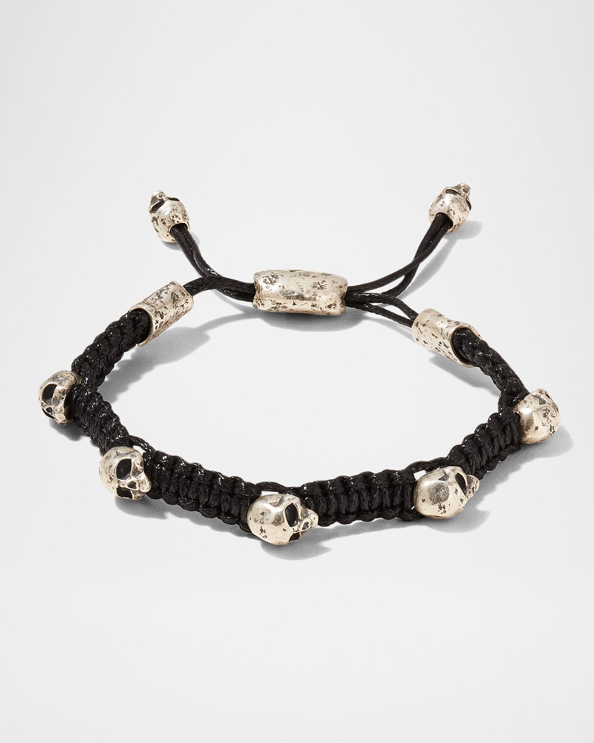 John Varvatos Men 's Skull Station Braided Bolo Bracelet