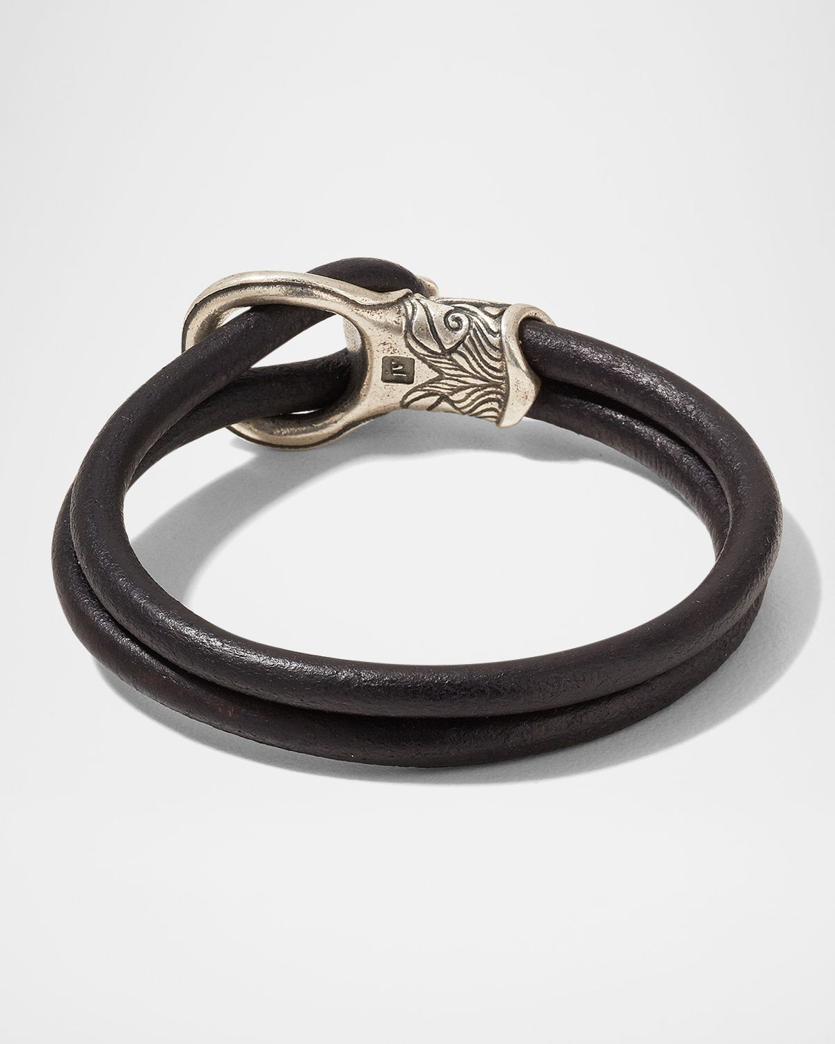 John Varvatos Men 's Leather Double Strand Buckle Bracelet