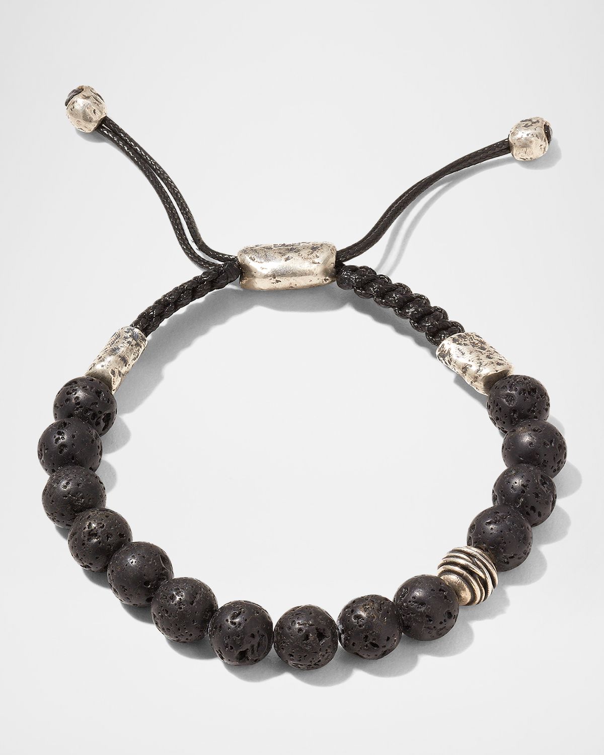 John Varvatos Men 's Beaded Lava Stone Bolo Bracelet
