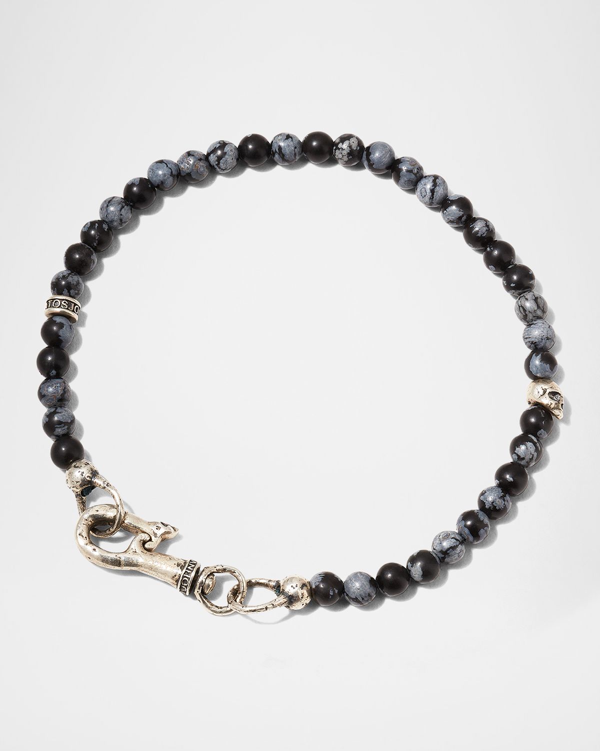 John Varvatos Men 's Skull Beaded Bracelet