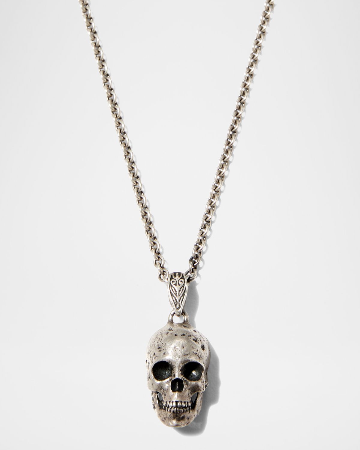John Varvatos Men 's Skull Pendant Necklace, 24"L