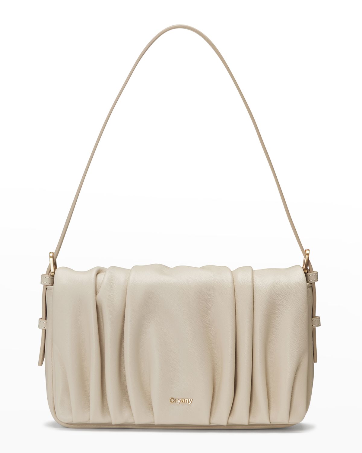 Oryany Bell Flap Ruched Leather Shoulder Bag