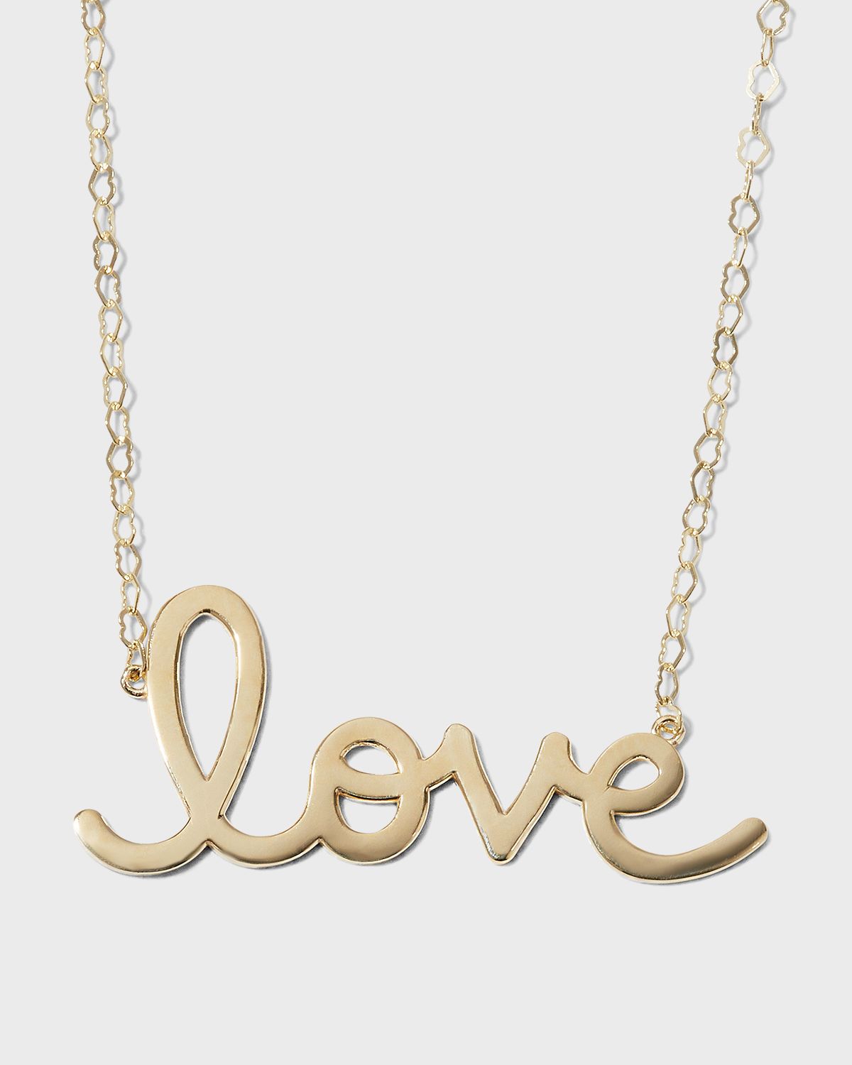 Sydney Evan Yellow Gold Pure Love Necklace with Heart Chain