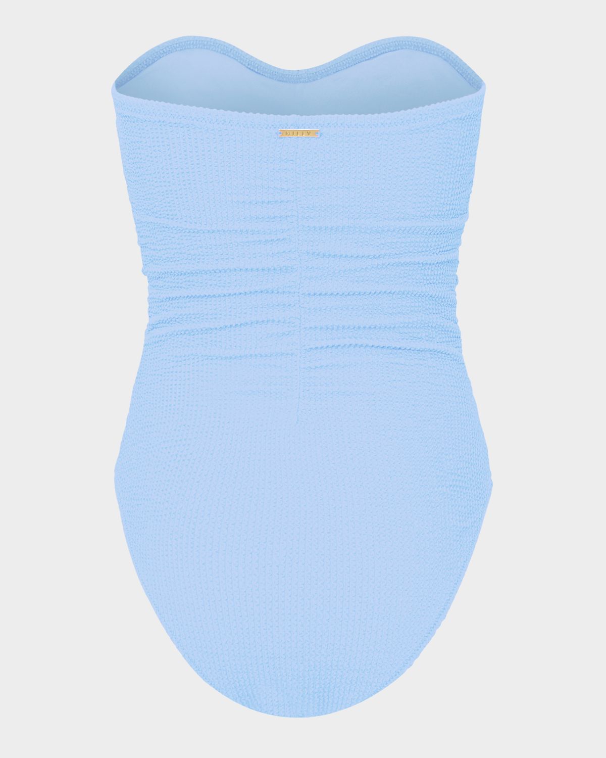 Milly Cabana Textured Ruched Strapless One-Piece Swimsuit