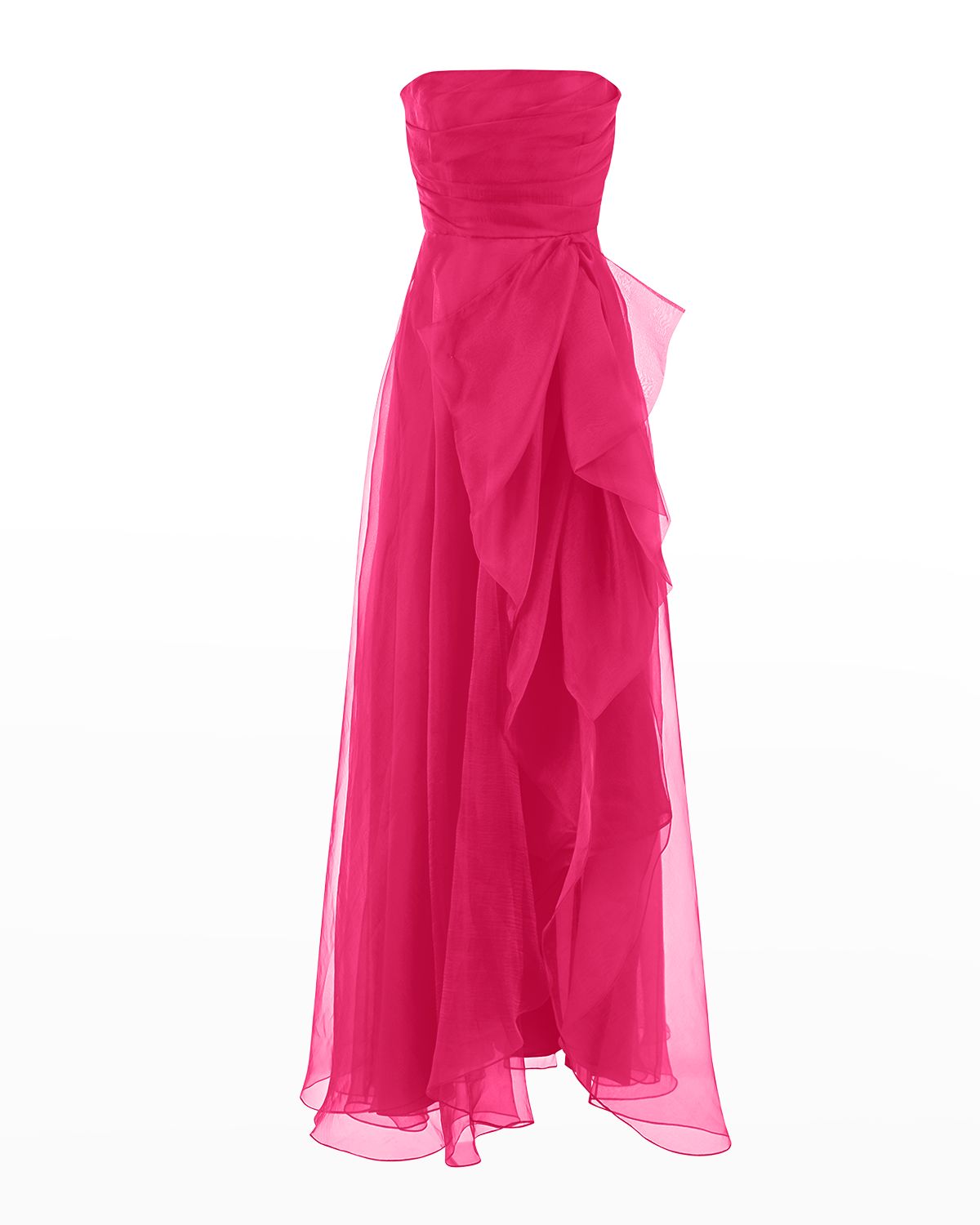 Theia Teresa Draped Strapless Gown