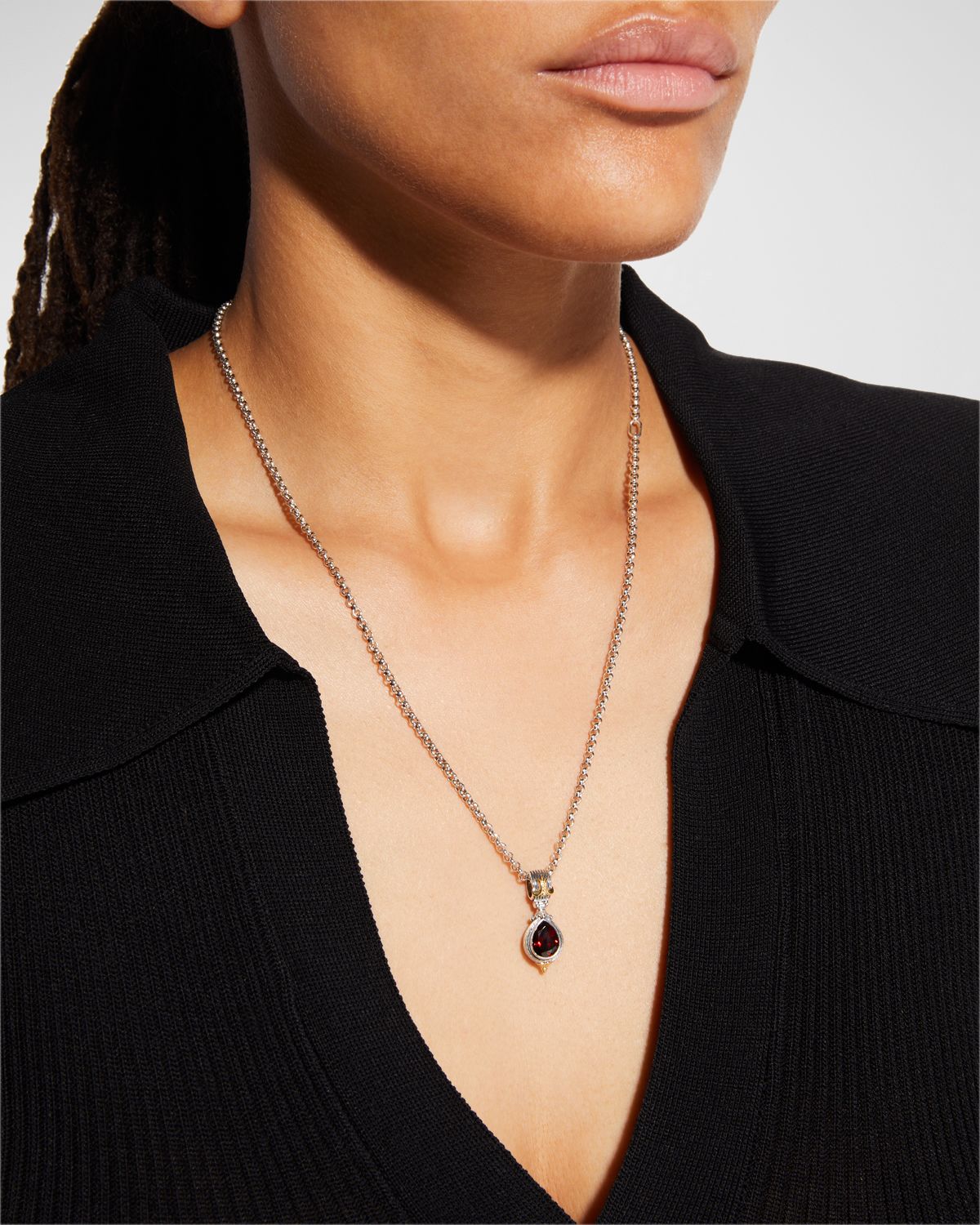 Konstantino Two-Tone Rhodalite Pendulum Pendant