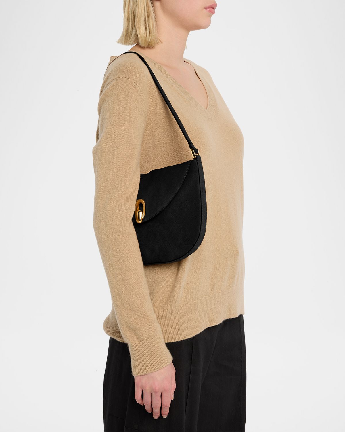 Savette The Tondo Suede Hobo Bag