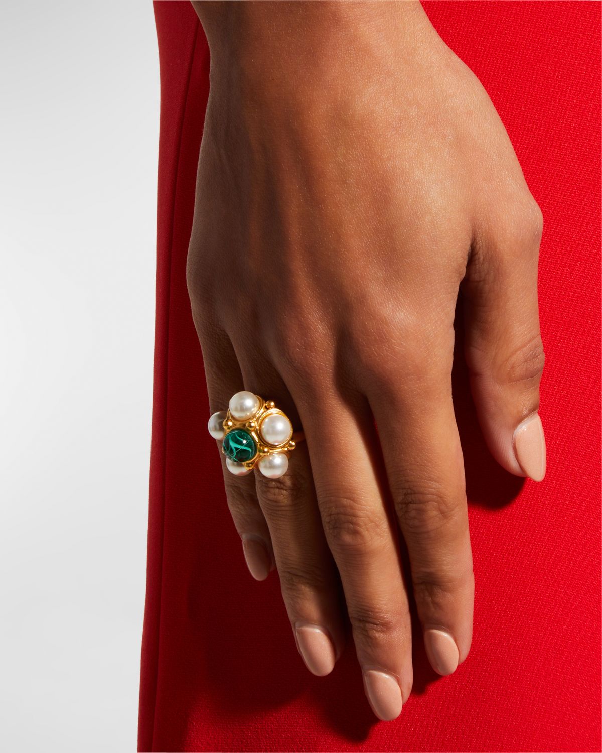 Ben-Amun Gold Pearly and Stone Ring