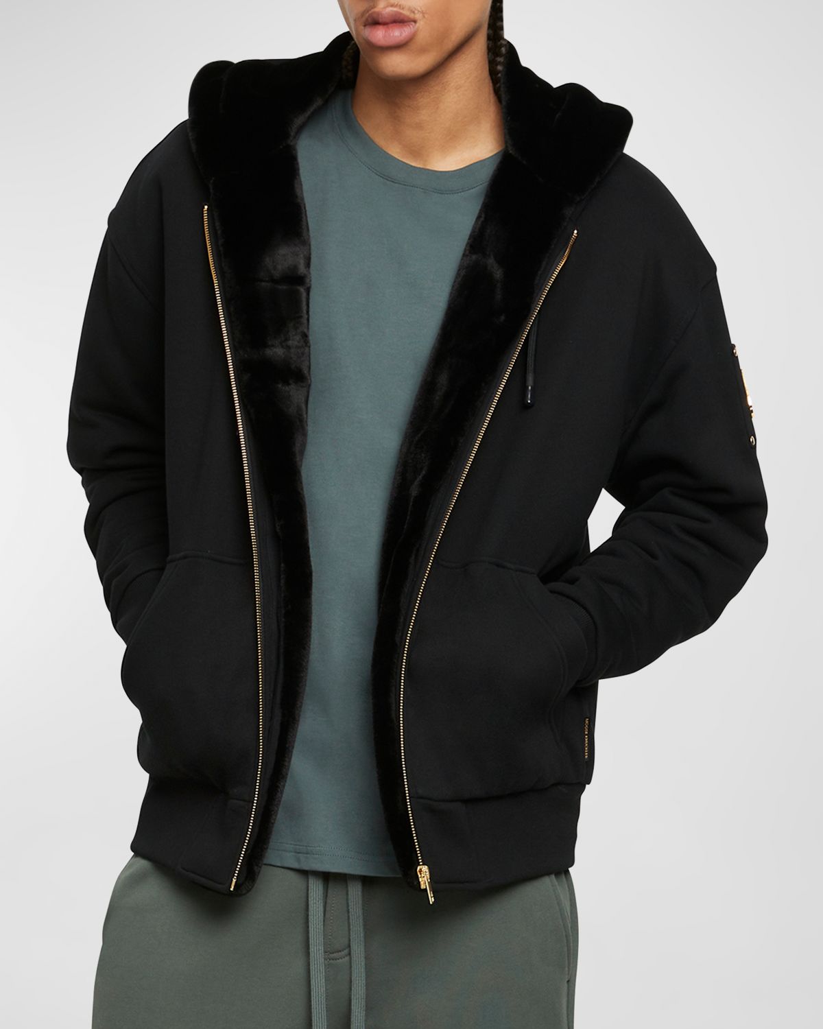 Moose Knuckles Men 's Linden Bunny Icon Zip Hoodie | Thumbnail 4 Moose Knuckles Men 's Linden Bunny Icon Zip Hoodie | Thumbnail 4