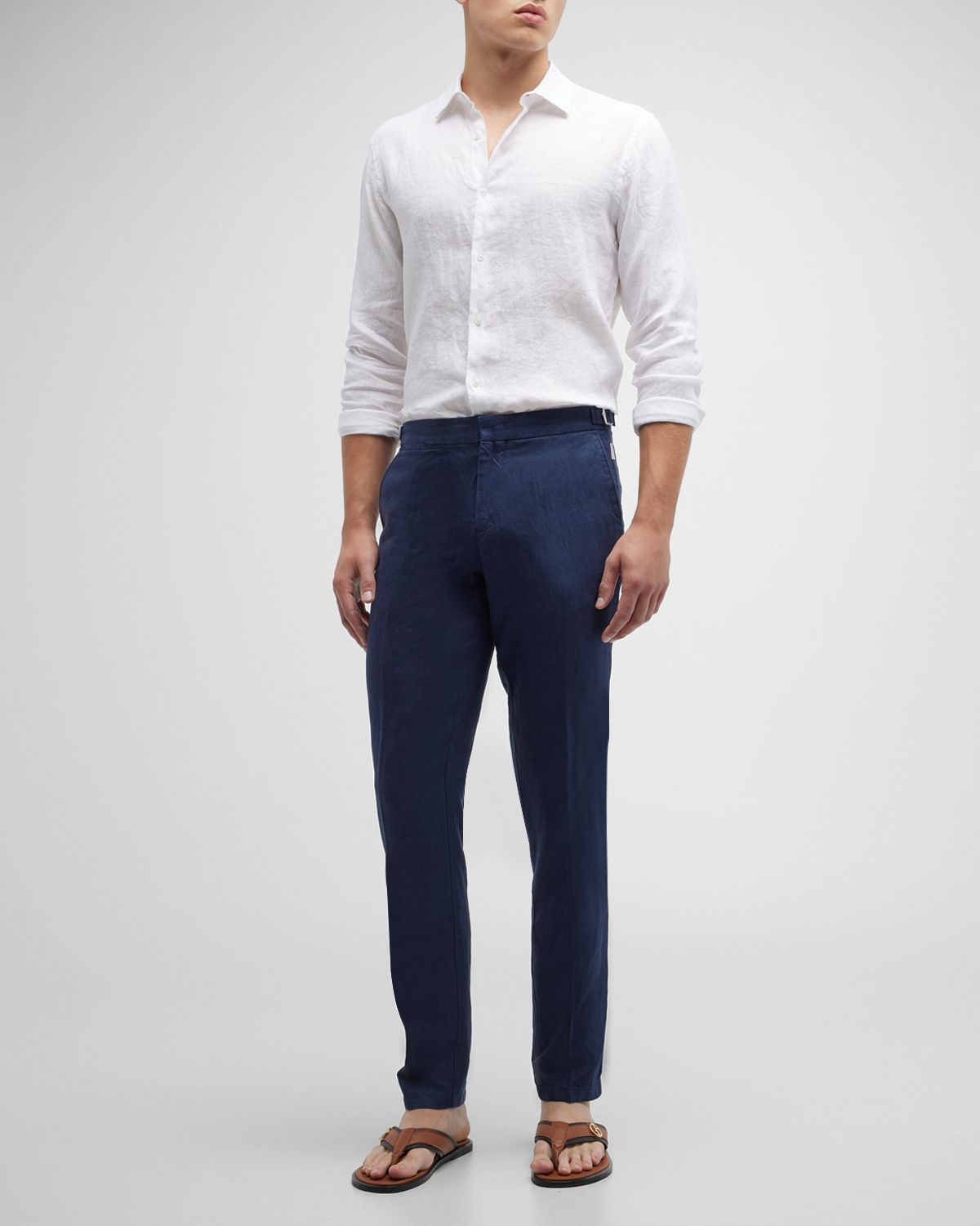 Orlebar Brown Men 's Griffon Linen Trousers