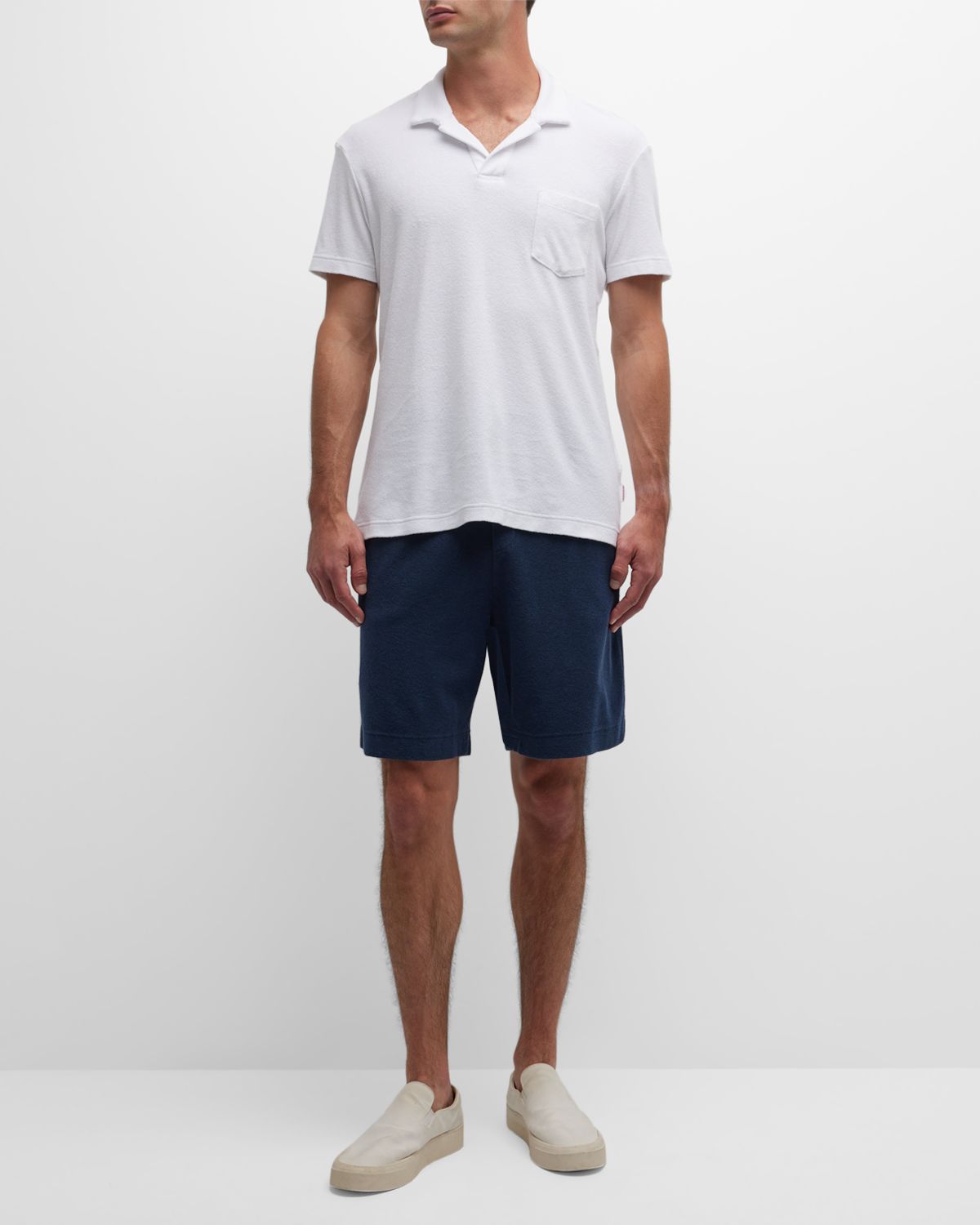 Orlebar Brown Men 's Cotton Terry Polo Shirt