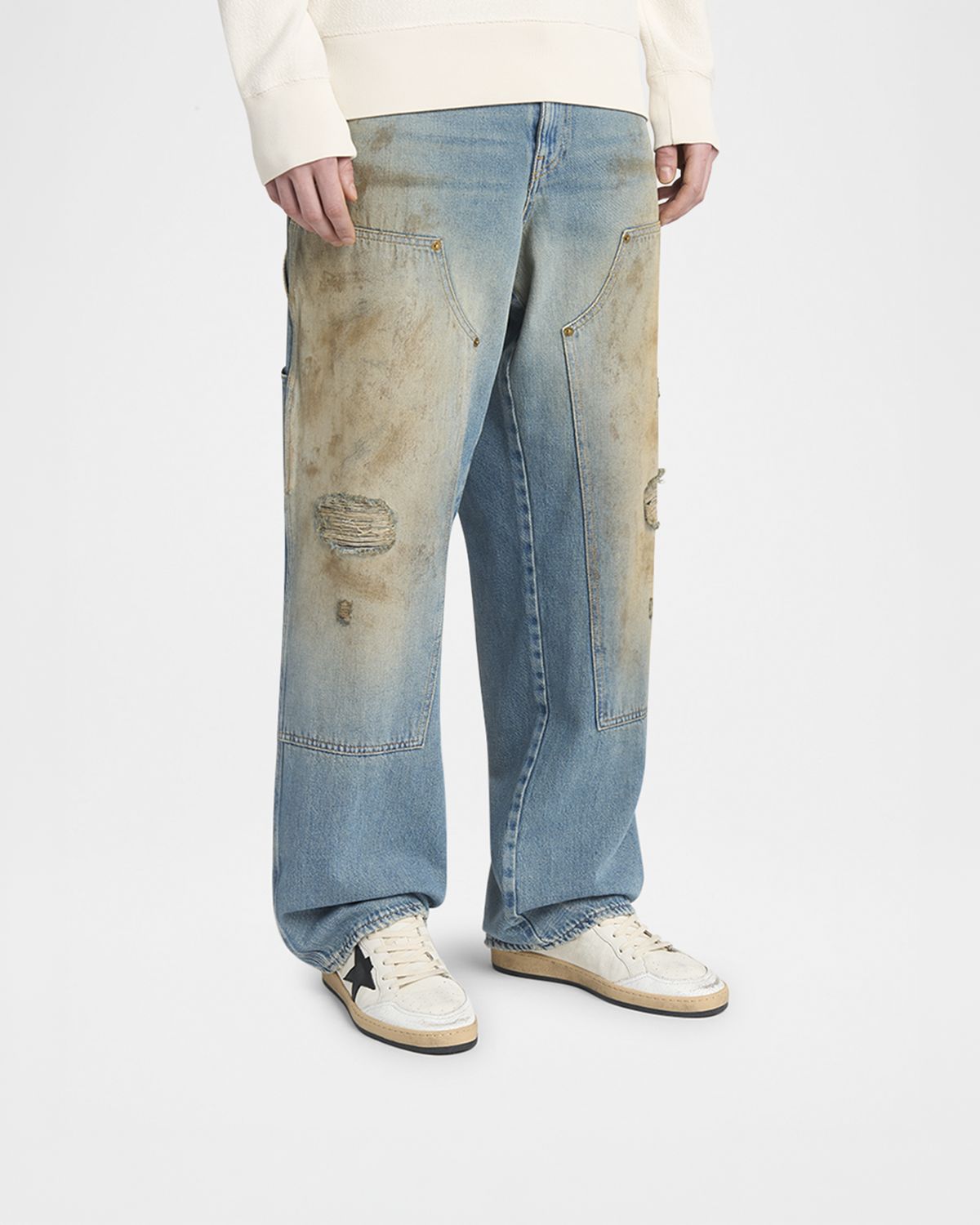 Golden Goose Men 's Ball Star Distressed Leather Low-Top Sneakers