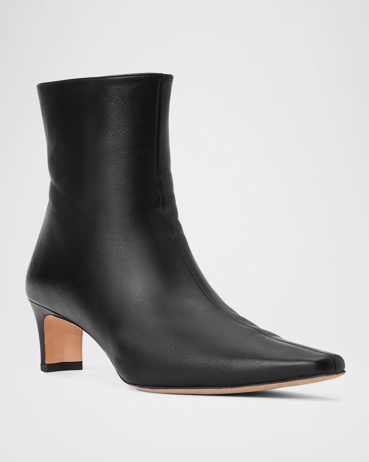 STAUD Wally Leather Square-Toe Ankle Booties | Thumbnail 5
